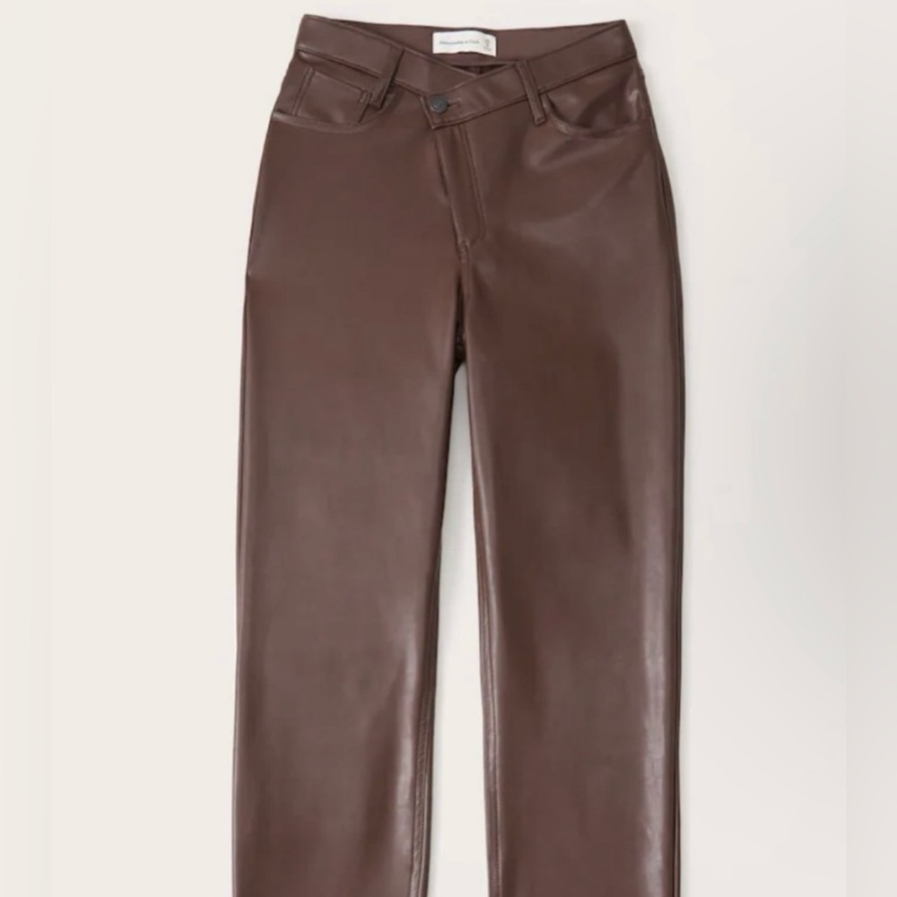 Abercrombie Cross Button Vegan Leather Pants (discontinued)
